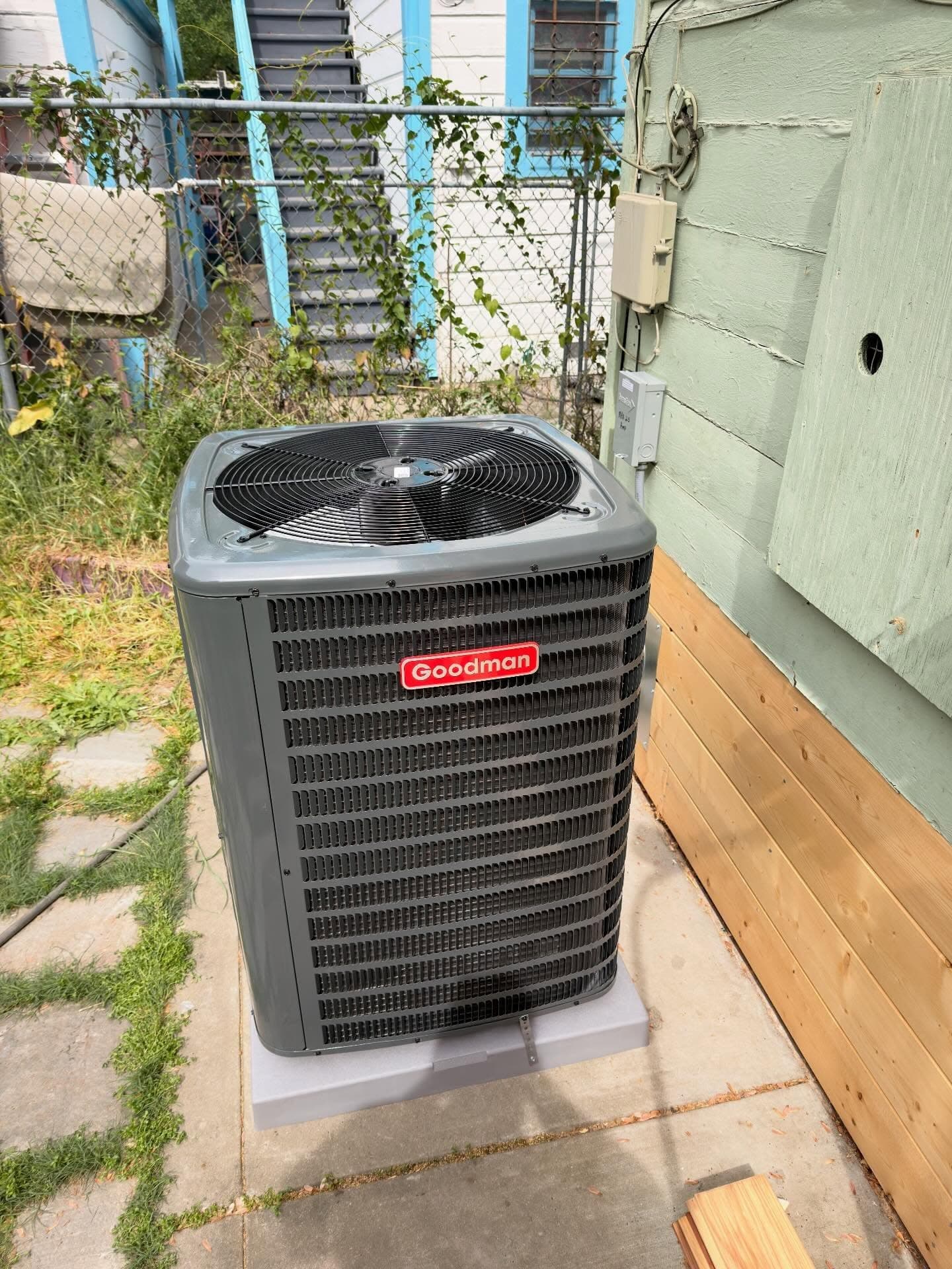 New heat pump system installed in a home previously without central HVAC.
